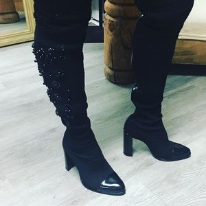 “Stuart Weitzman” black thigh high boots
